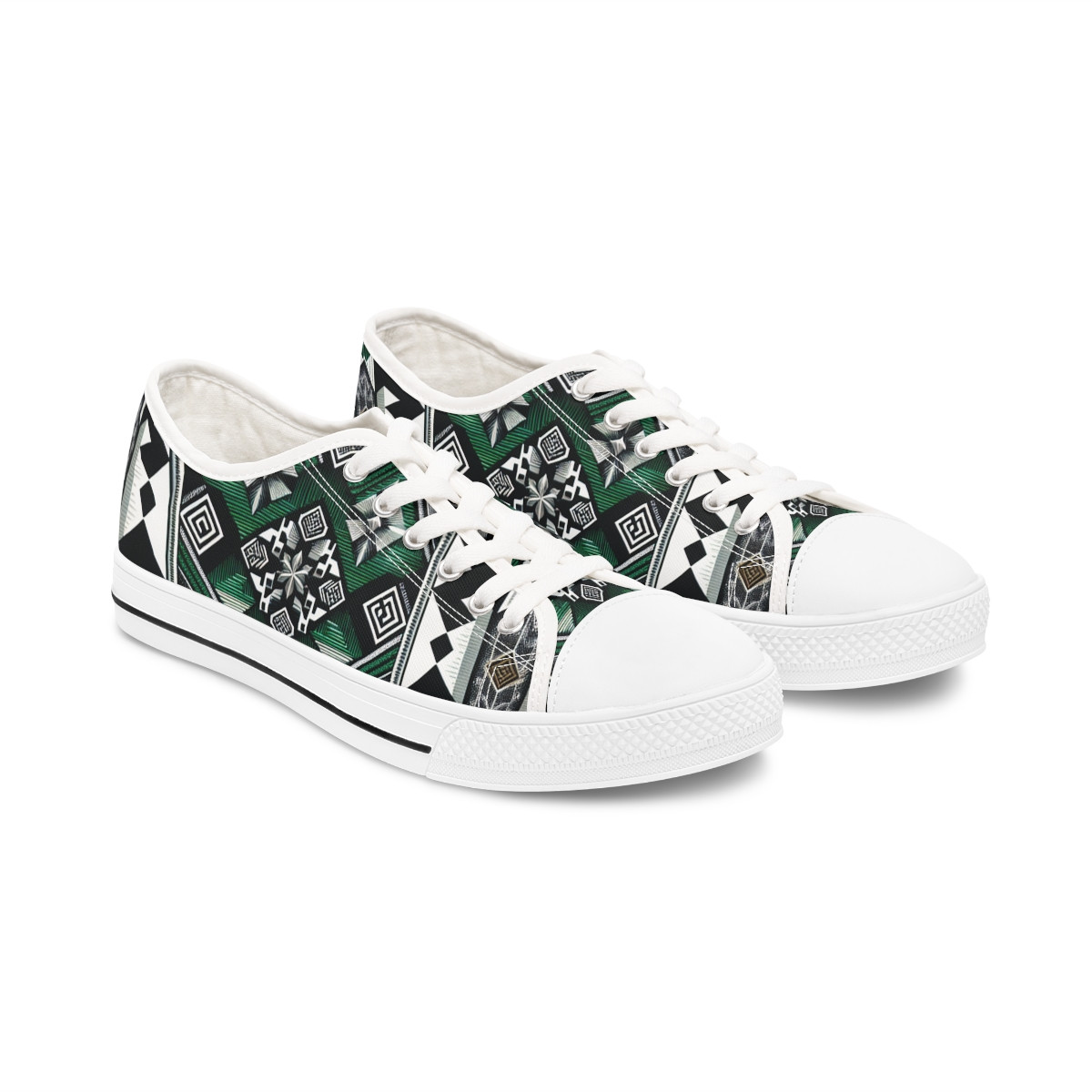 "AfroFusion Kente Kicks" - Women's Lowtop Sneakers