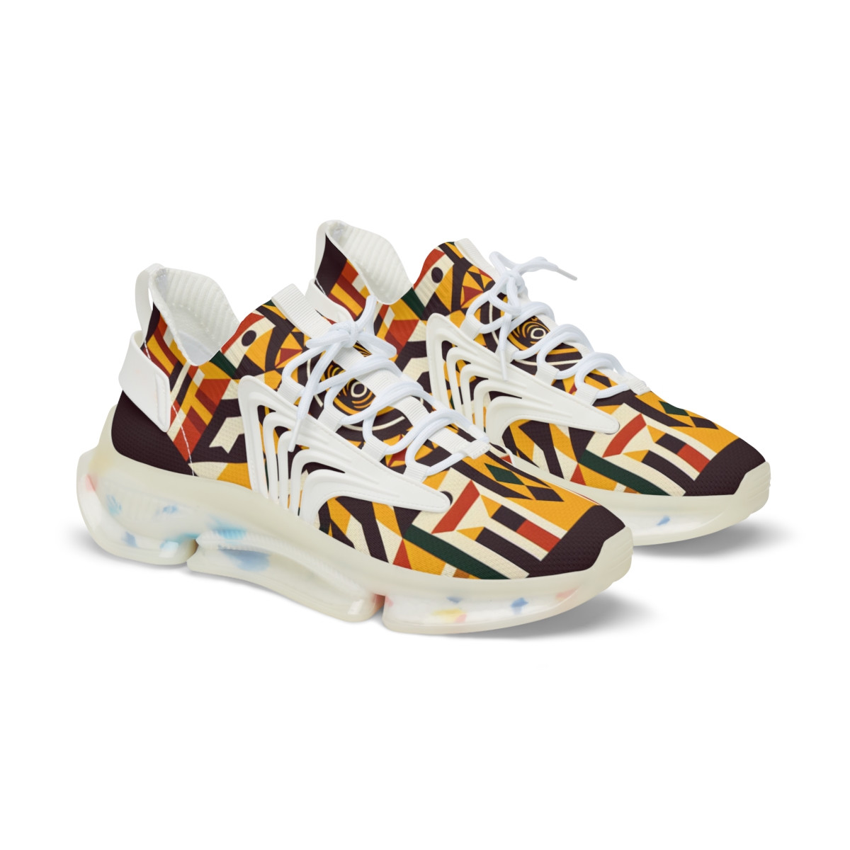 "Heritage Stride Kente Kicks" - Men's Mesh Sneaker