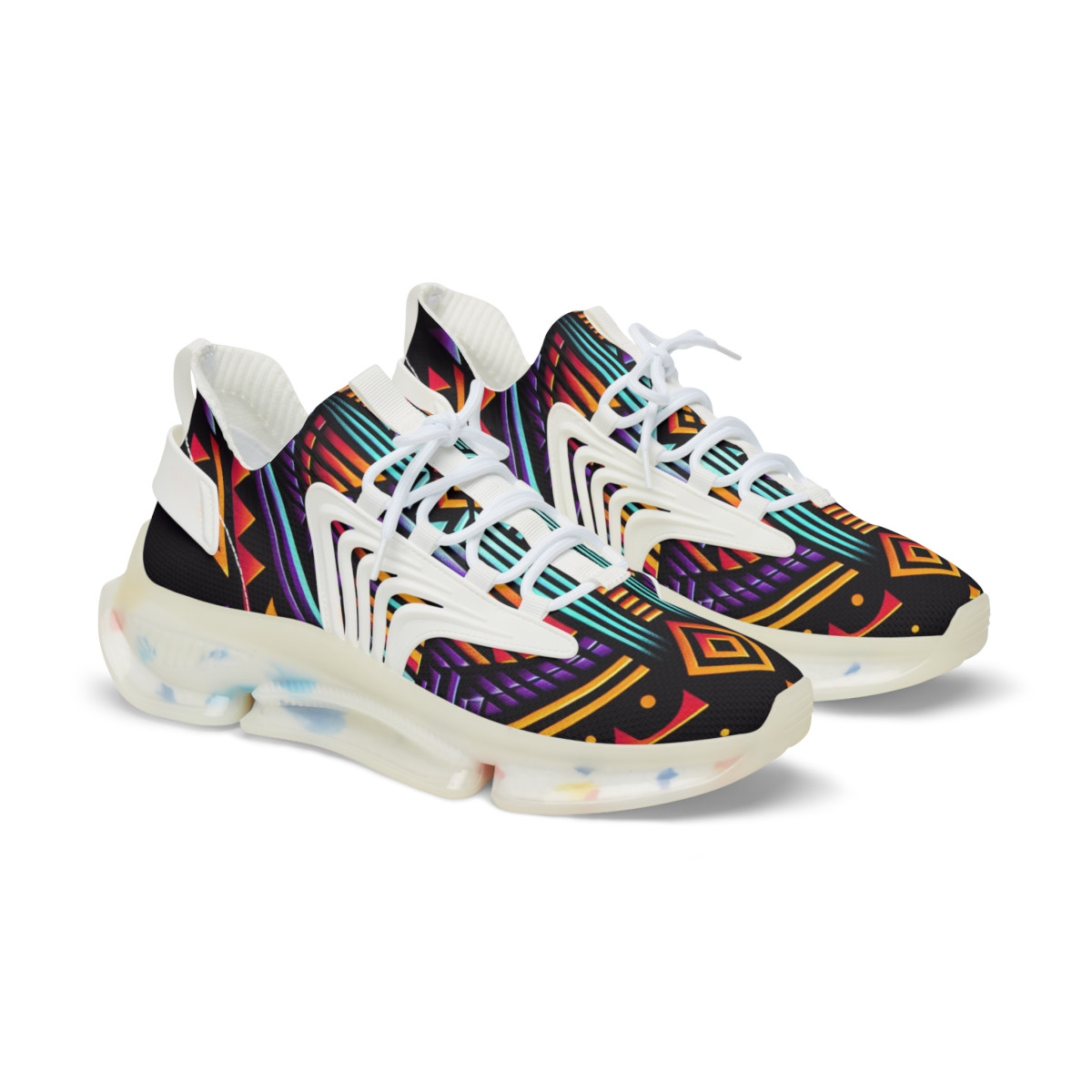 "Ashanti Stride: Kente Street Runners" - Men's Mesh Sneaker