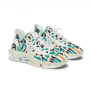 "Kente Kicks: Radiance in Every Step" - Women's Mesh Sneaker