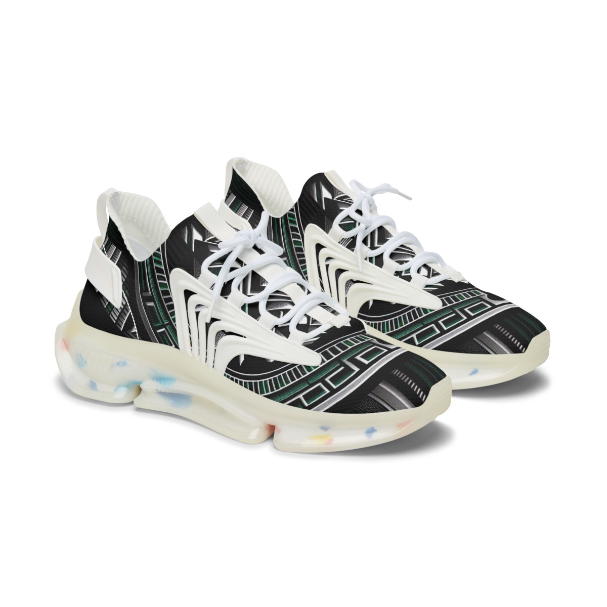 "AfroVibes Pulse Kente Sneakers" - Women's Mesh Sneaker