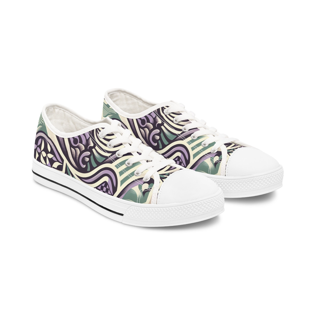 "AfroStride Kente Kicks" - Women's Lowtop Sneakers