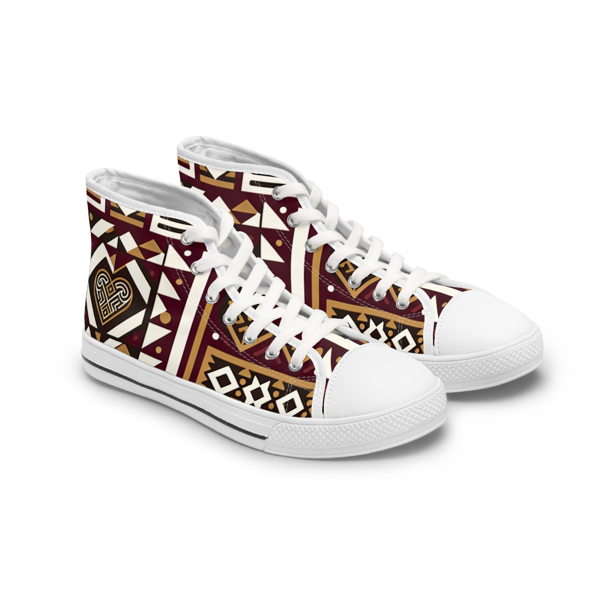"AfroLuxe Kente Kicks" - Womn's High top Sneakers