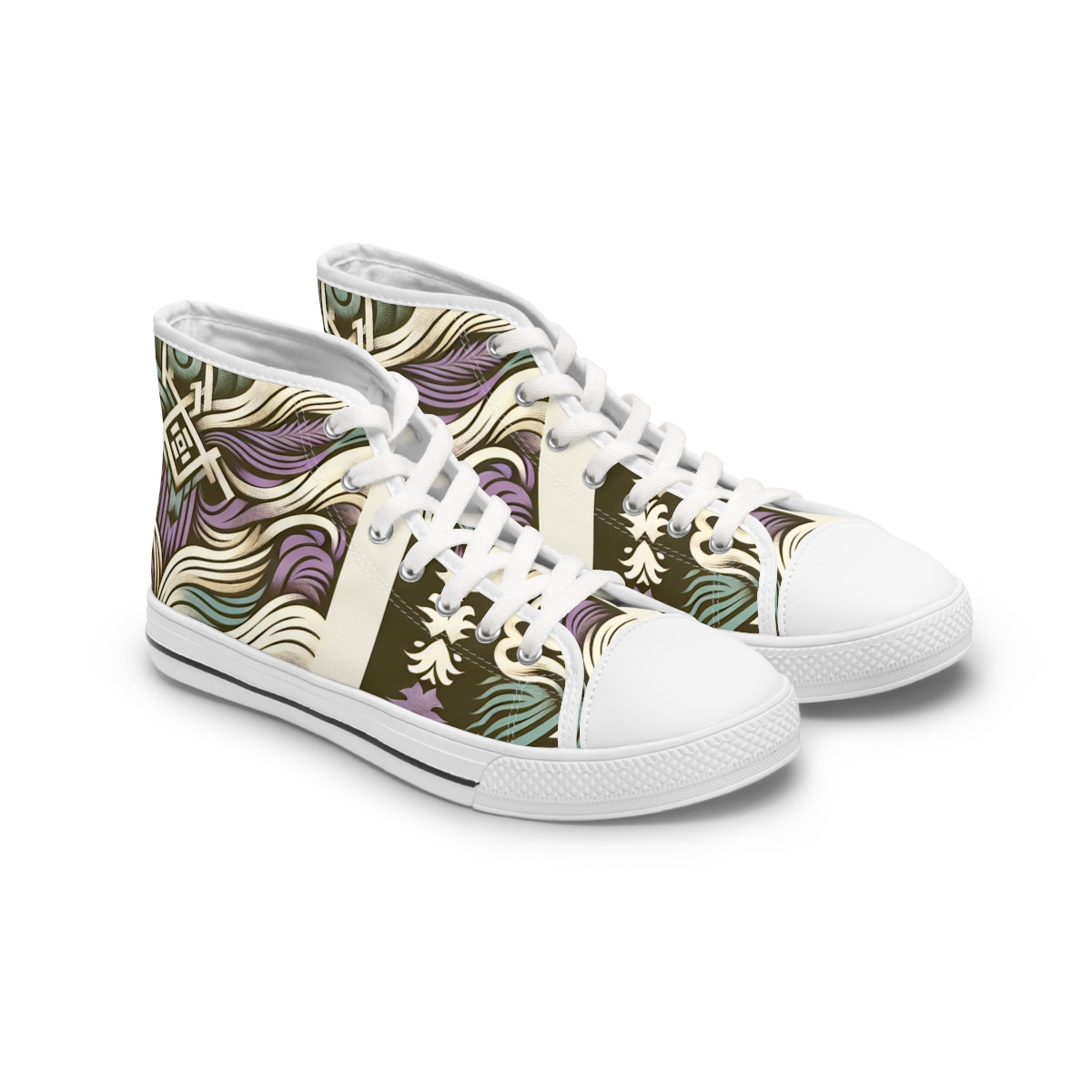 "AfroVibes Kente Kicks" - Womn's High top Sneakers
