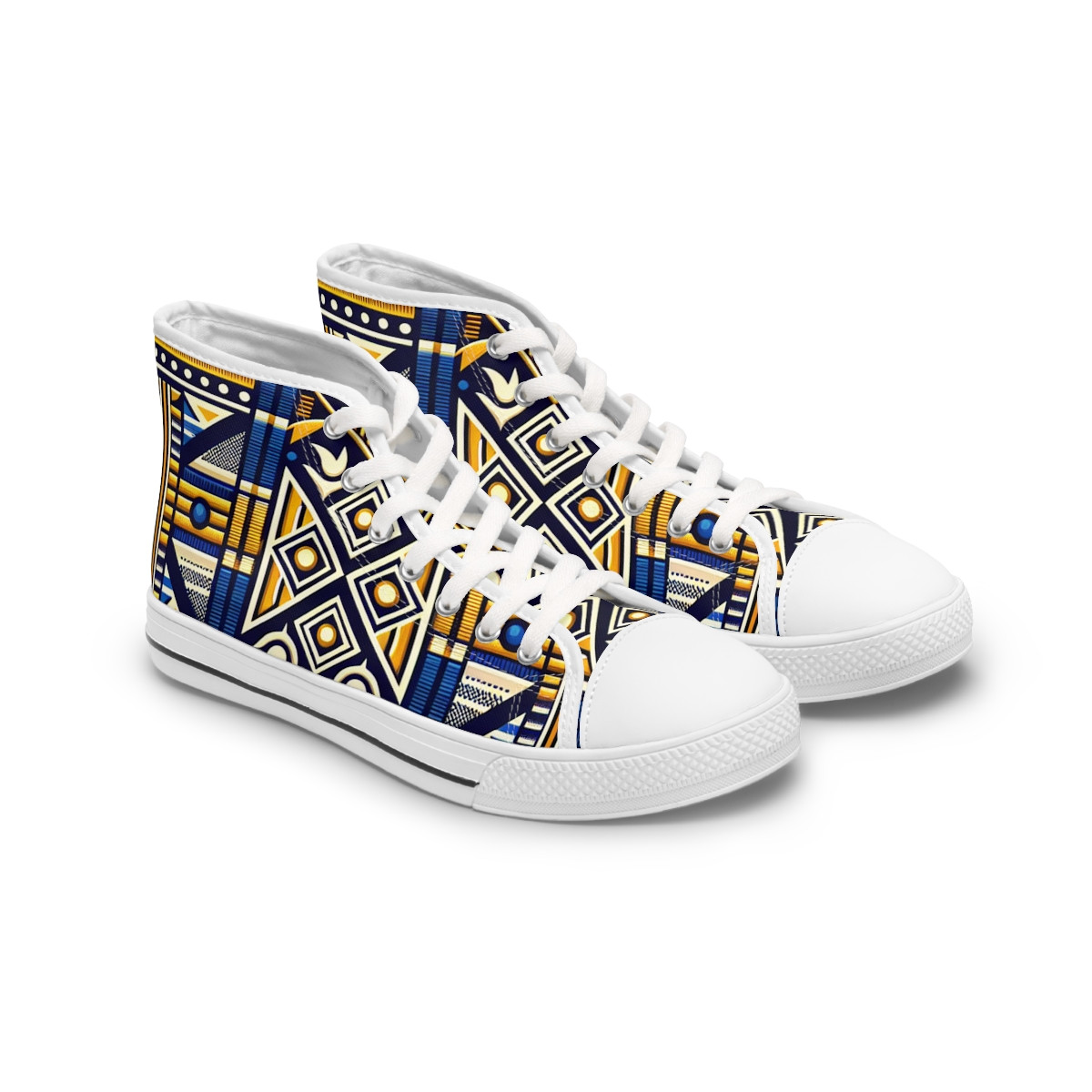 "African Rhythm Kente Kicks" - Womn's High top Sneakers
