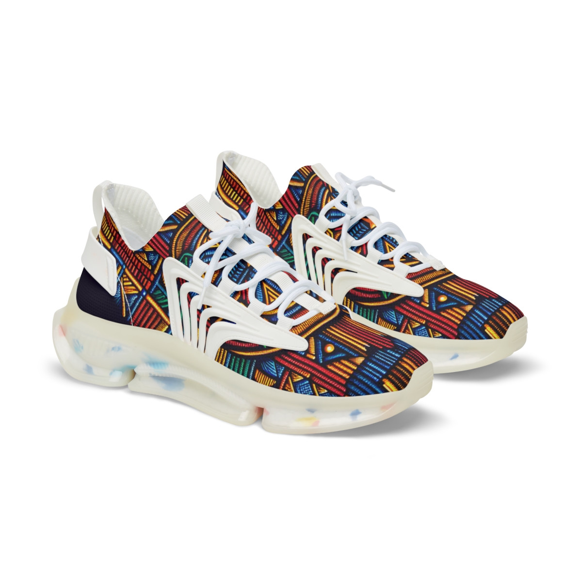 "AfroPulse Kente Kicks" - Men's Mesh Sneaker