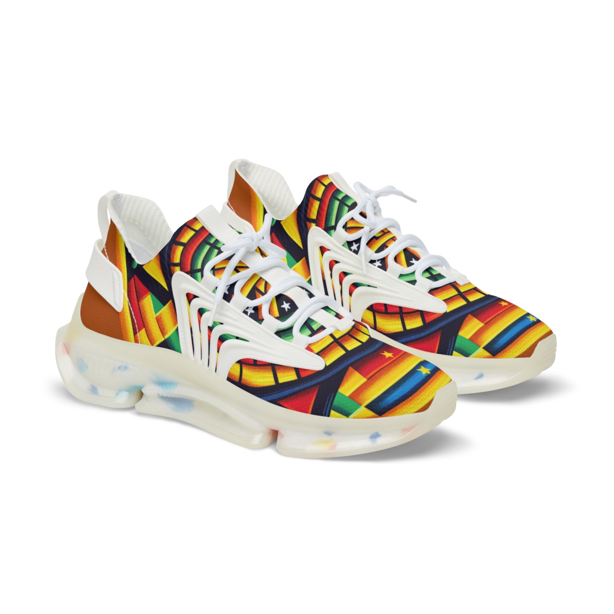"Heritage Stride: Kente Fusion Sneakers" - Men's Mesh Sneaker