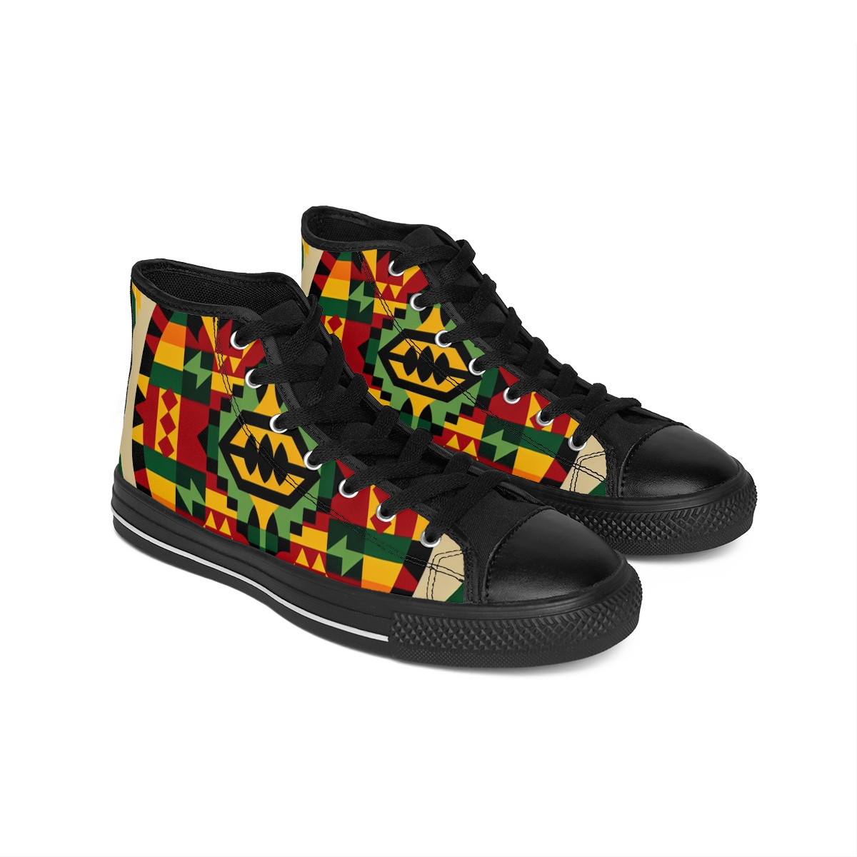 "AfroFusion Kente Kicks" - Women's Classic Sneakers