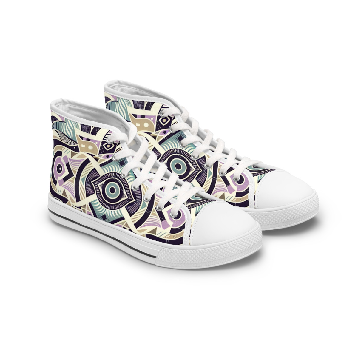 "AfroFusion Kente Kicks" - Womn's High top Sneakers
