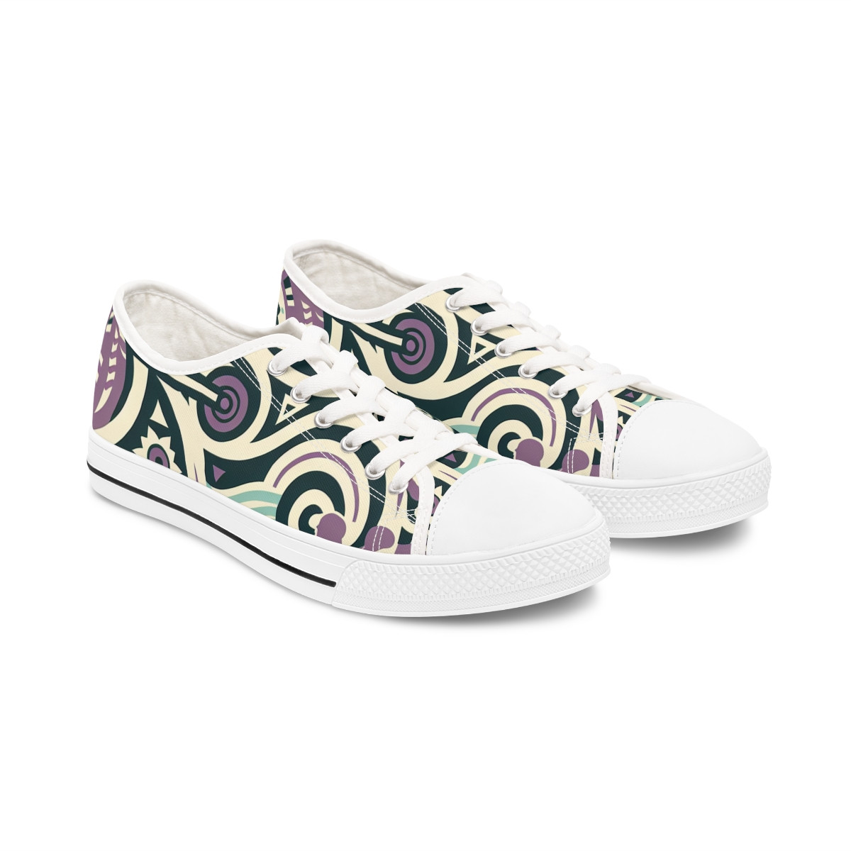 "AfrocentricStride Kente Kicks" - Women's Lowtop Sneakers