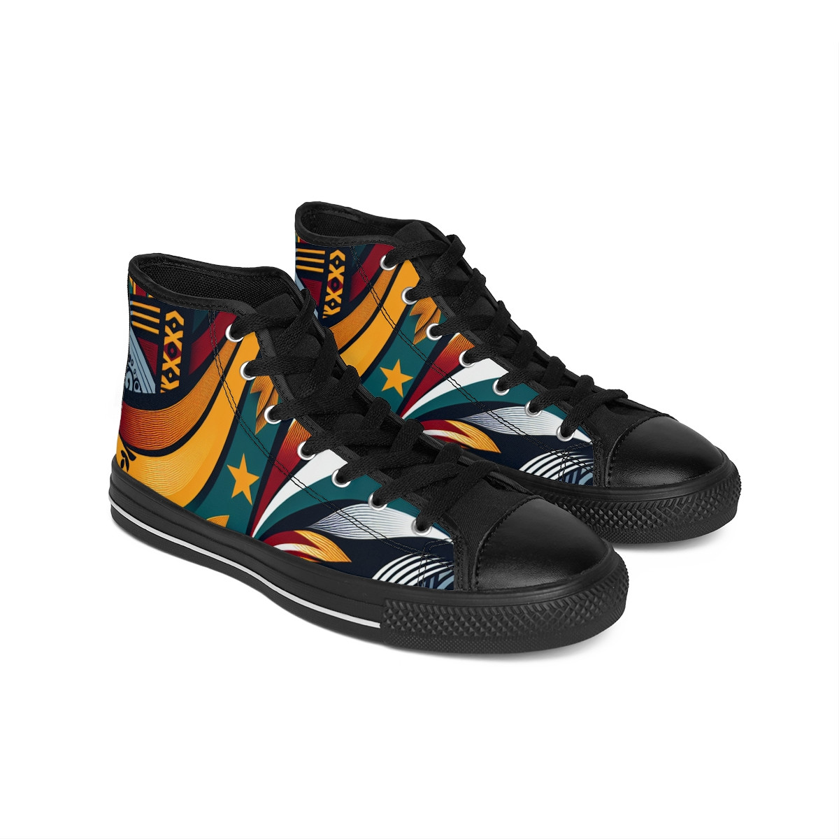 "Vibrant Soles: Afro-Pulse Kente Sneakers" - Men's Classic Sneakers