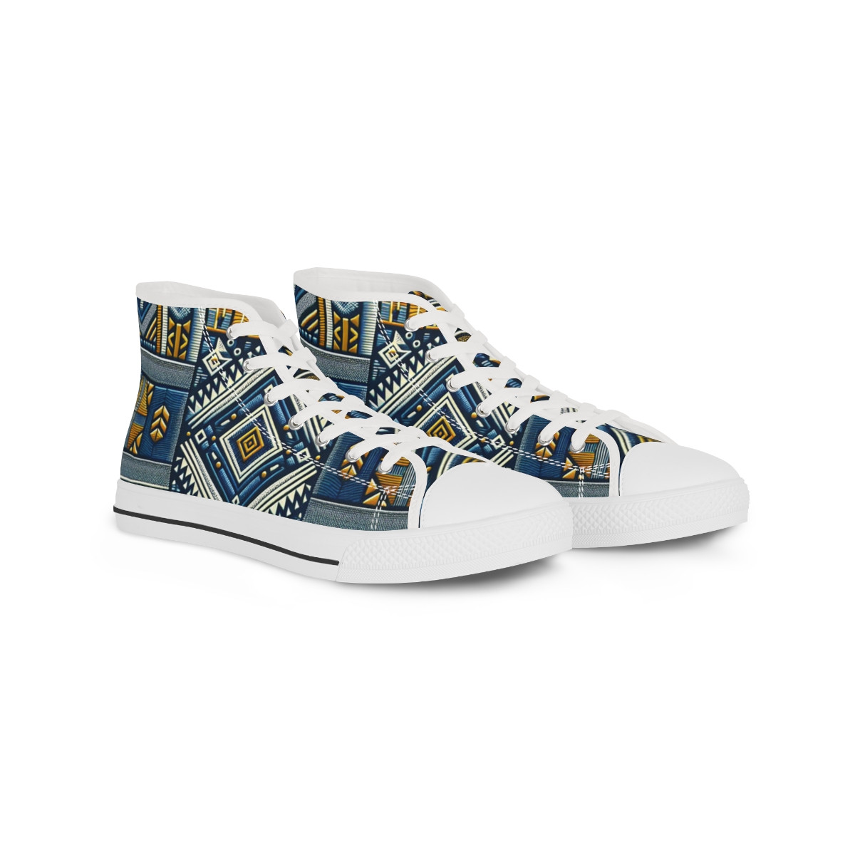 "AfroDazzle Kente Kicks" - Men's High top Sneakers