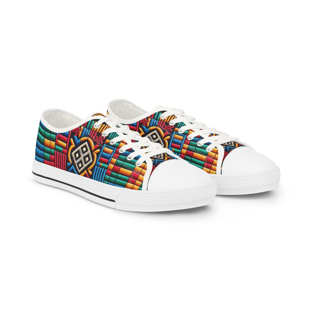 "AfroStride Kente Kicks" - Men's Lowtop Sneakers