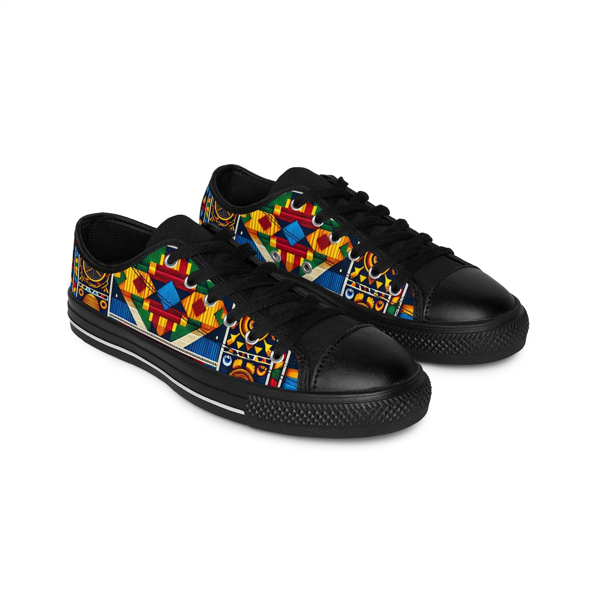 "AfroFusion Kente Kicks" - Women's Sneakers