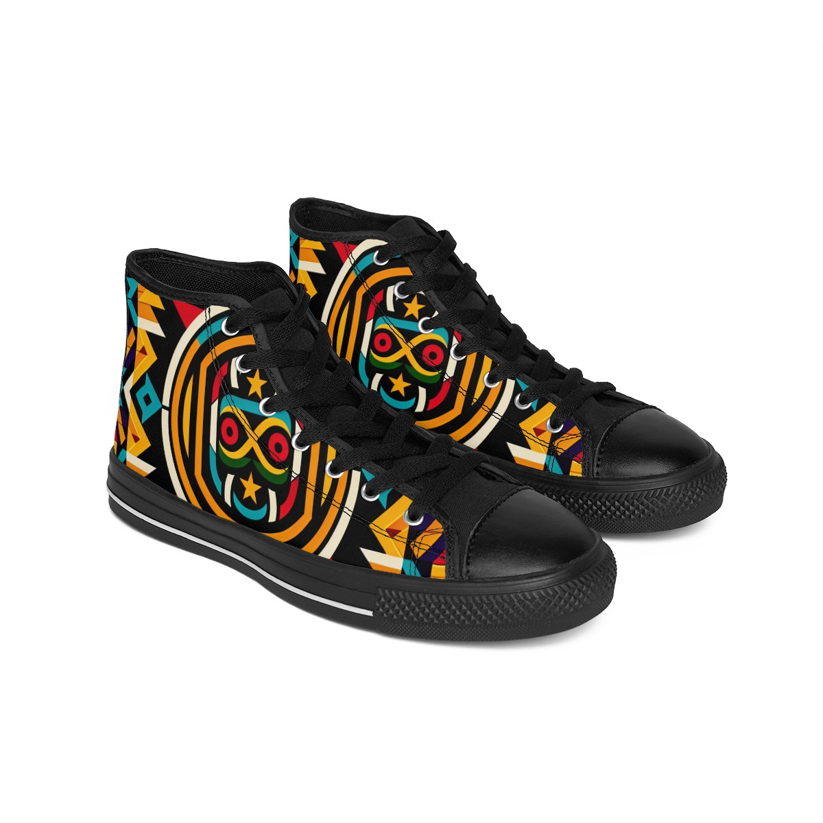 "AfroFusion Kente Kicks" - Men's Classic Sneakers