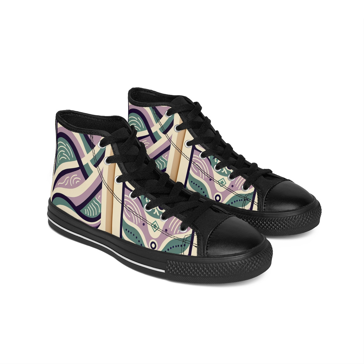 "Kente Kaleidoscope Kicks" - Men's Classic Sneakers