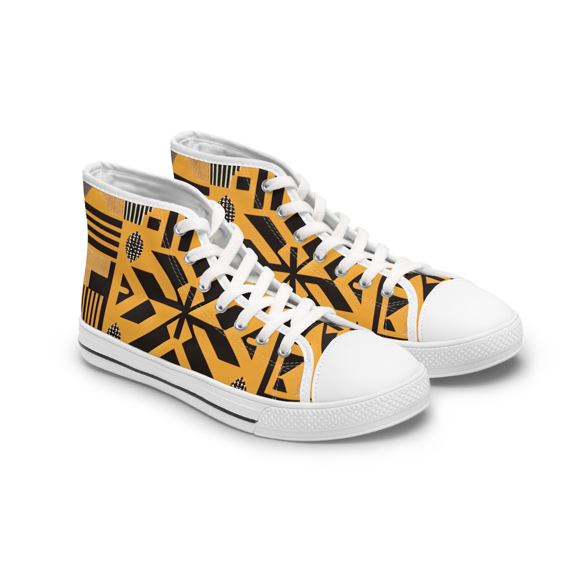 "AfroFusion Kente Kicks" - Womn's High top Sneakers