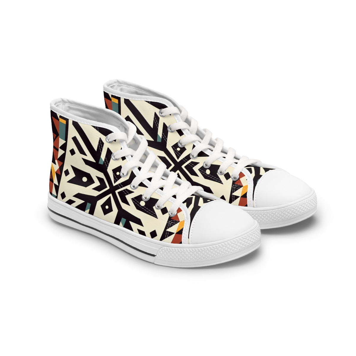 AfroStride Rainbow Kente Kicks - Womn's High top Sneakers