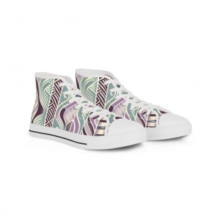"Heritage Stride: AfroFusion Kente Kicks" - Men's High top Sneakers