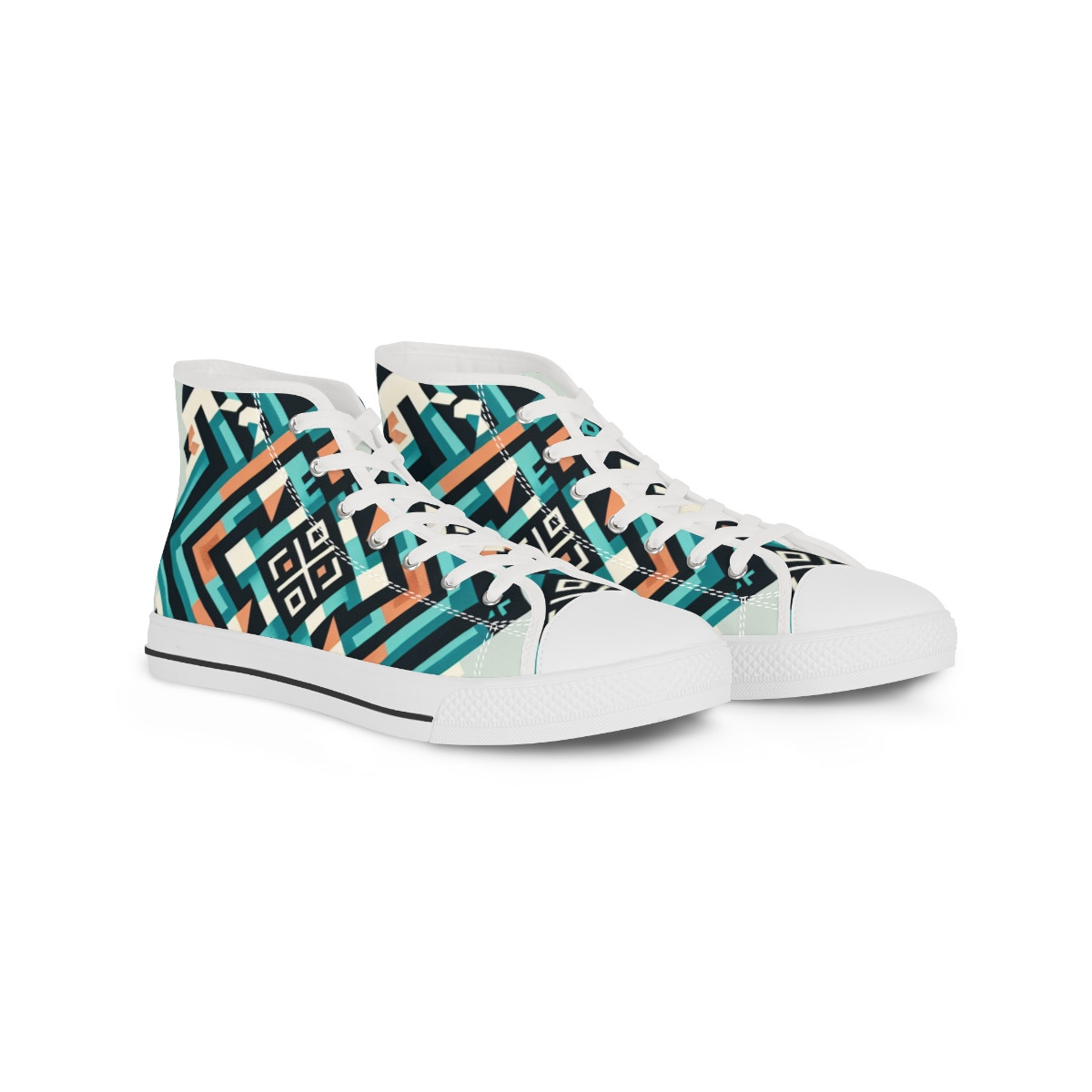 "AfroStride KenteKicks" - Men's High top Sneakers