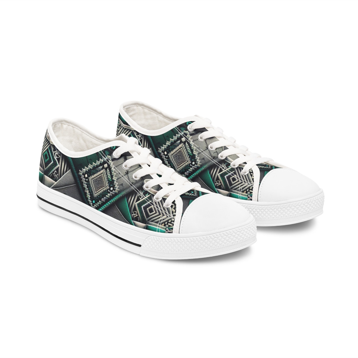"AfroFusion Kente Kicks" - Women's Lowtop Sneakers