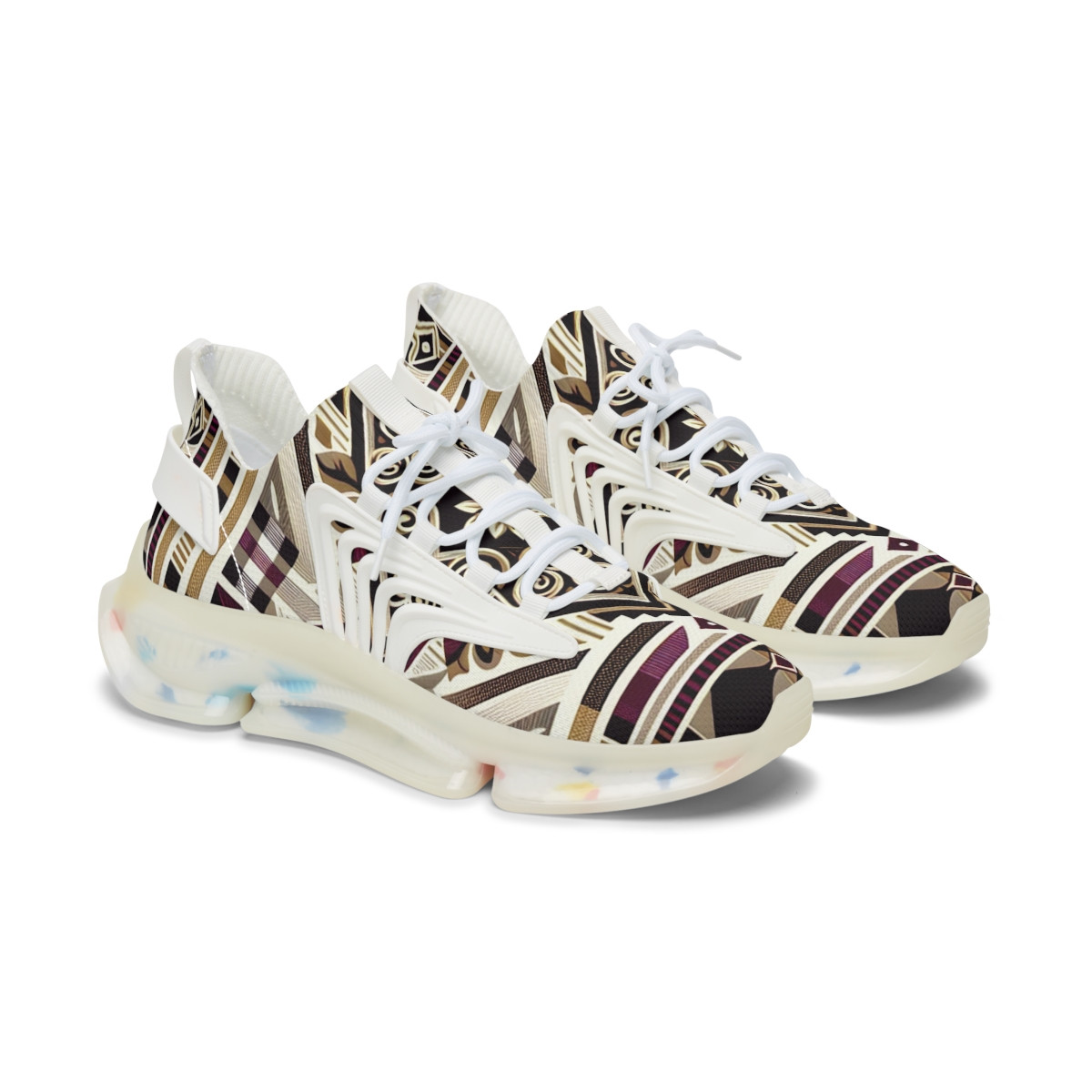"AfroVogue Kente Kicks" - Women's Mesh Sneaker