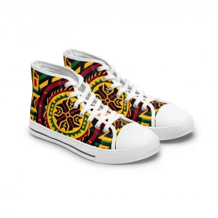 "AfroStride Kente Kicks" - Womn's High top Sneakers