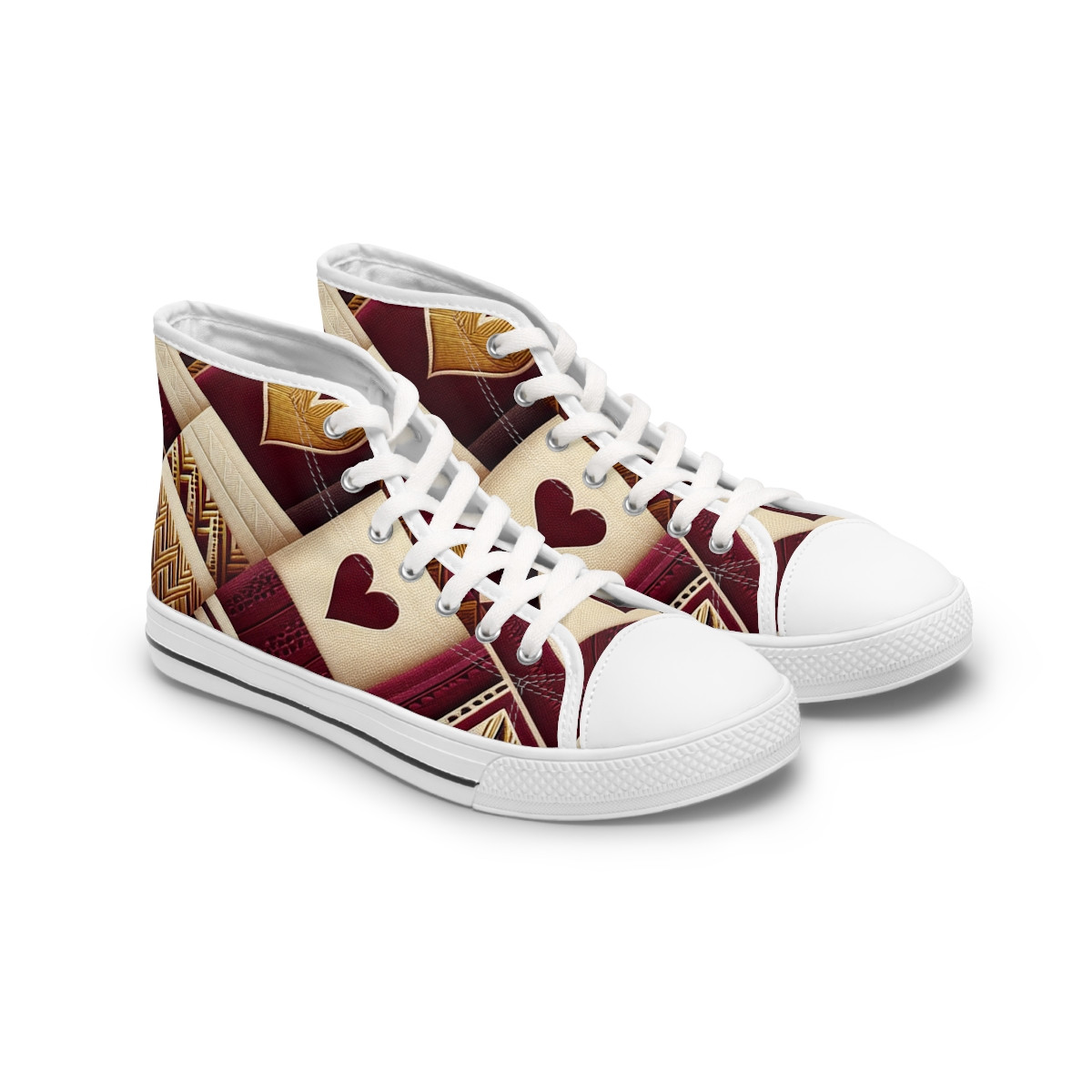 "KenteKicks: AfroCentric Fusion Sneakers" - Womn's High top Sneakers