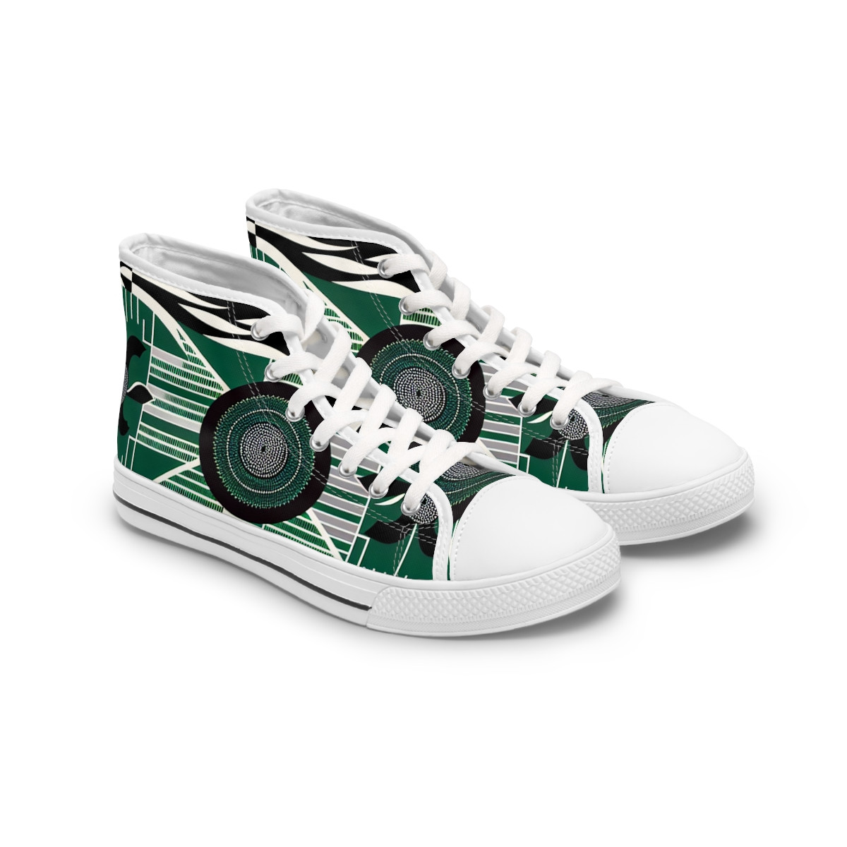 "Kente Kaleidoscope Kicks" - Womn's High top Sneakers