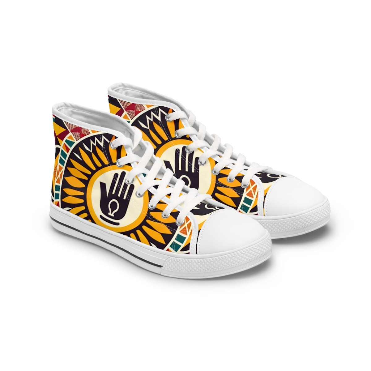 "AfroStride Kente Kicks" - Womn's High top Sneakers