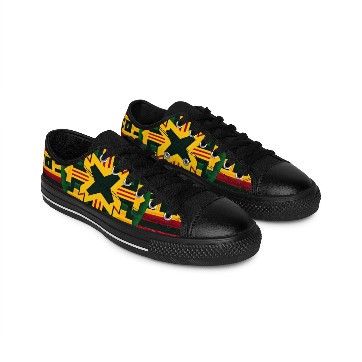 "AfroRhythm Kente Kicks" - Women's Sneakers