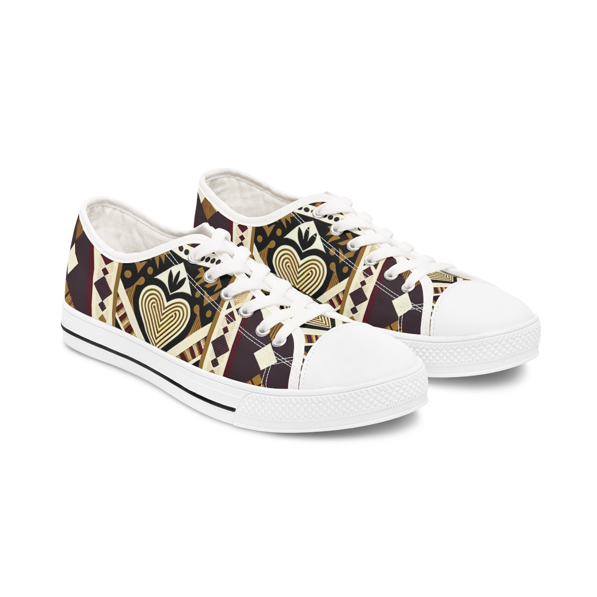 "AfroVibes Kente Kicks" - Women's Lowtop Sneakers