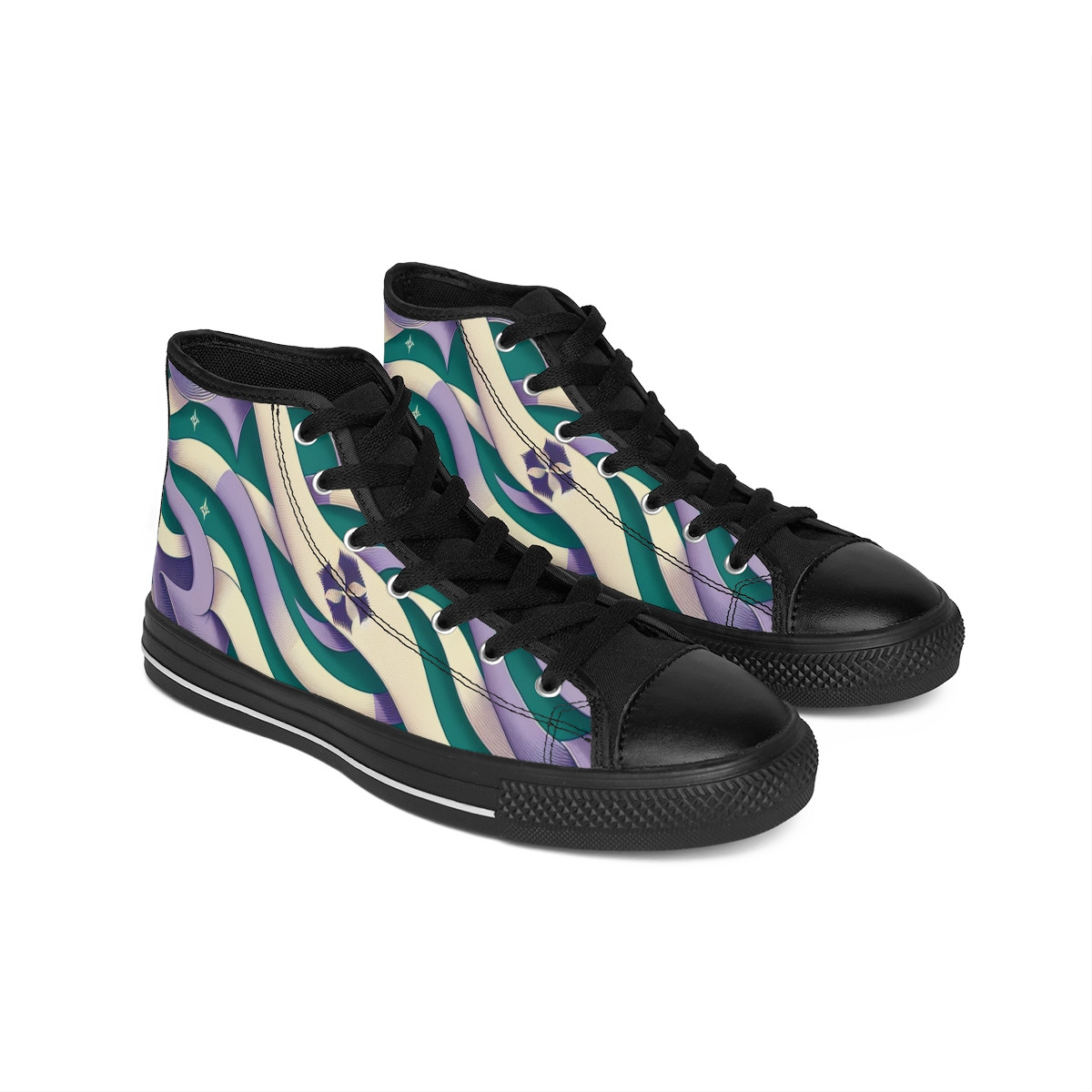 "Heritage Stride: Kente Kaleidoscope Sneakers" - Women's Classic Sneakers