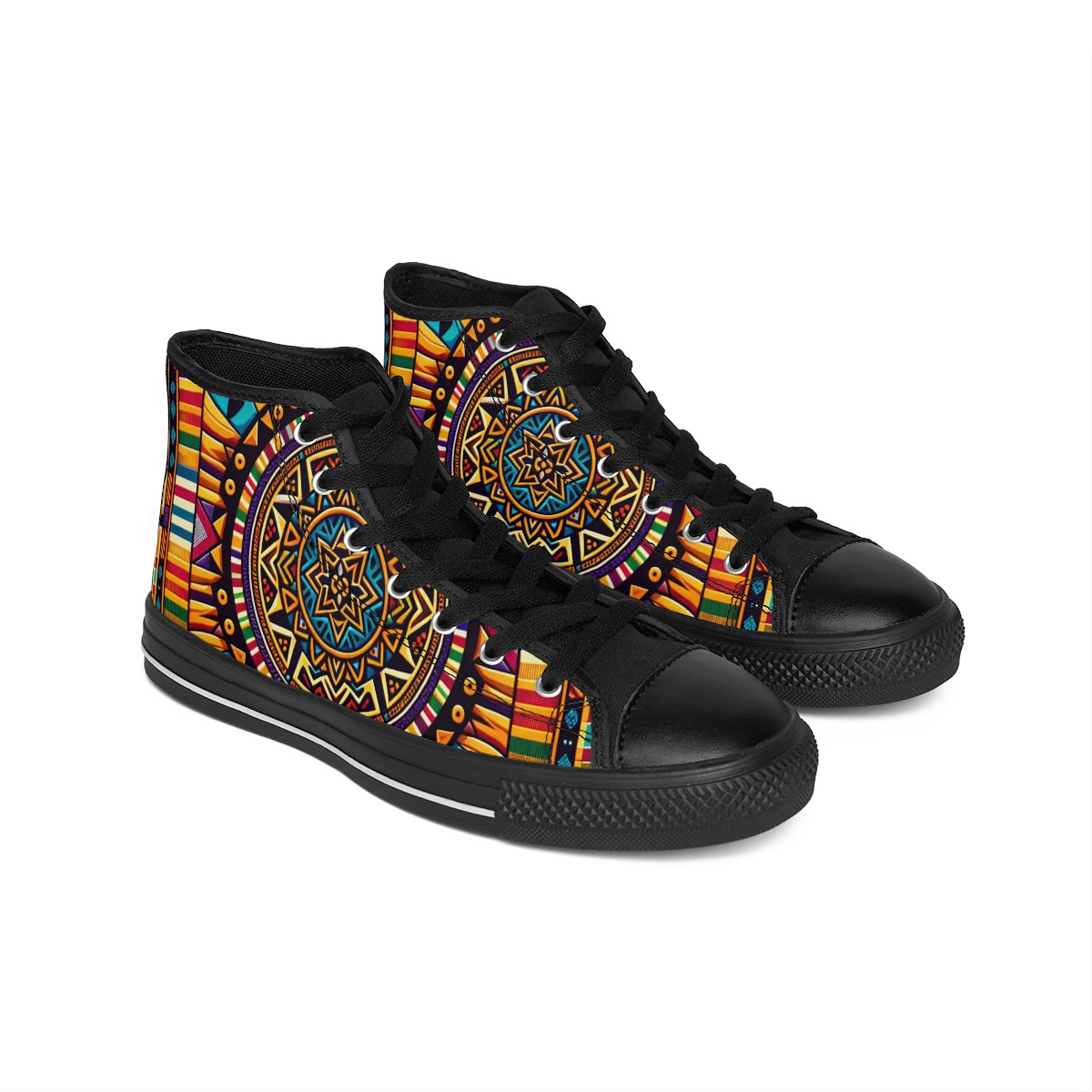 "AfroStride Kente Kicks" - Women's Classic Sneakers