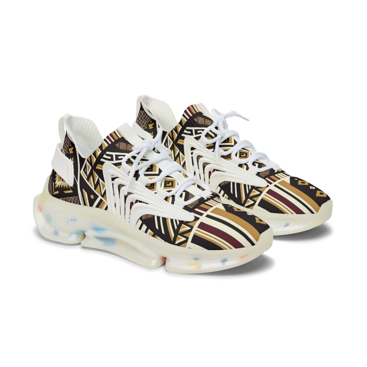 "AfroStride Kente Kicks" - Women's Mesh Sneaker