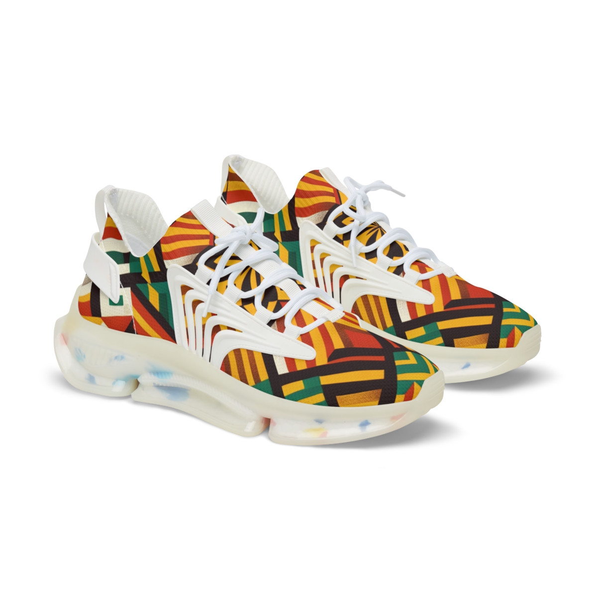 "AfroVibe Kente Kicks" - Men's Mesh Sneaker