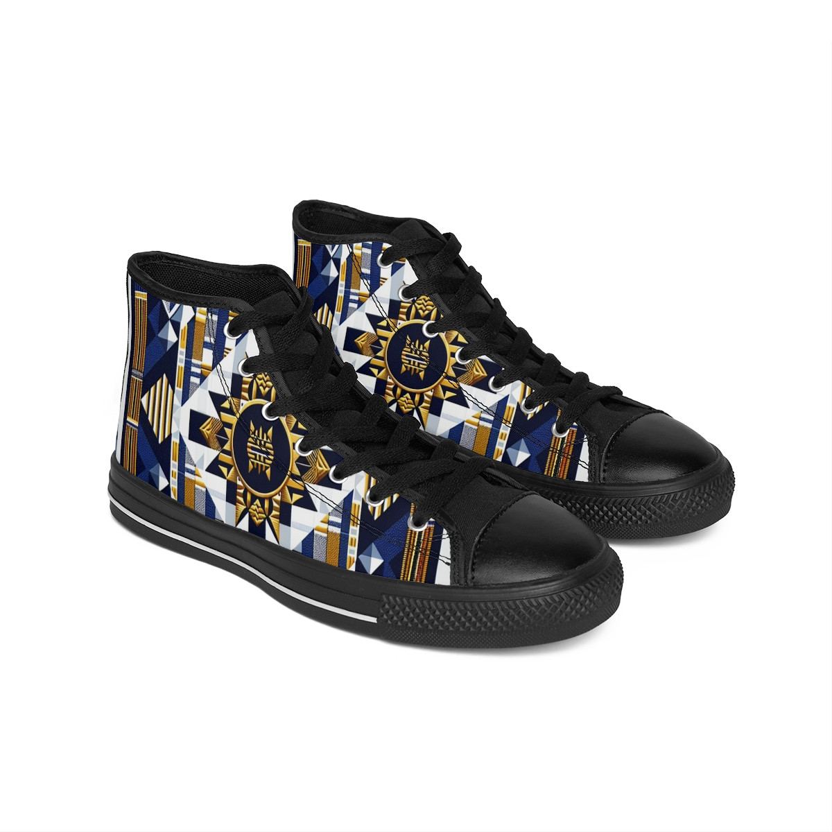 "Heritage Stride Kente Kicks" - Men's Classic Sneakers