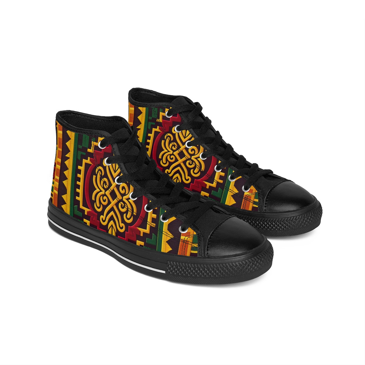 AfroStride Kente Kicks - Women's Classic Sneakers