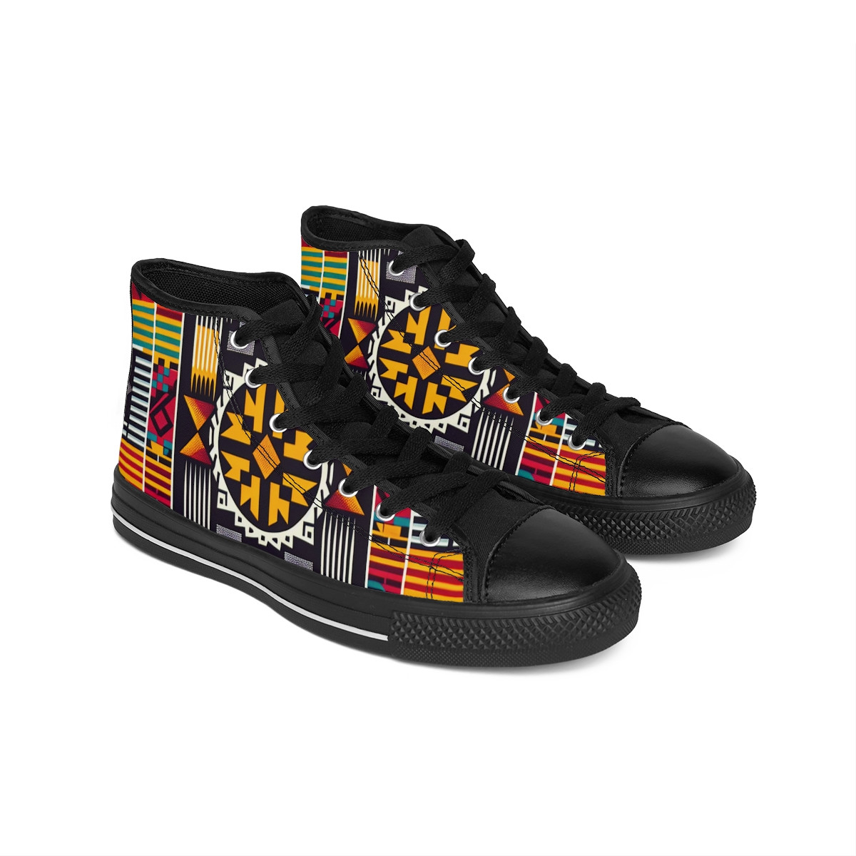 "AfroVibrance Kente Kicks" - Men's Classic Sneakers