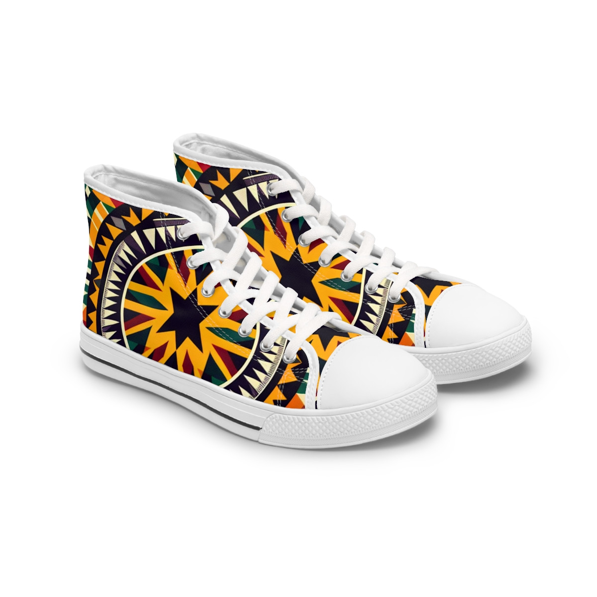 "AfroFusion Kente Kicks" - Womn's High top Sneakers