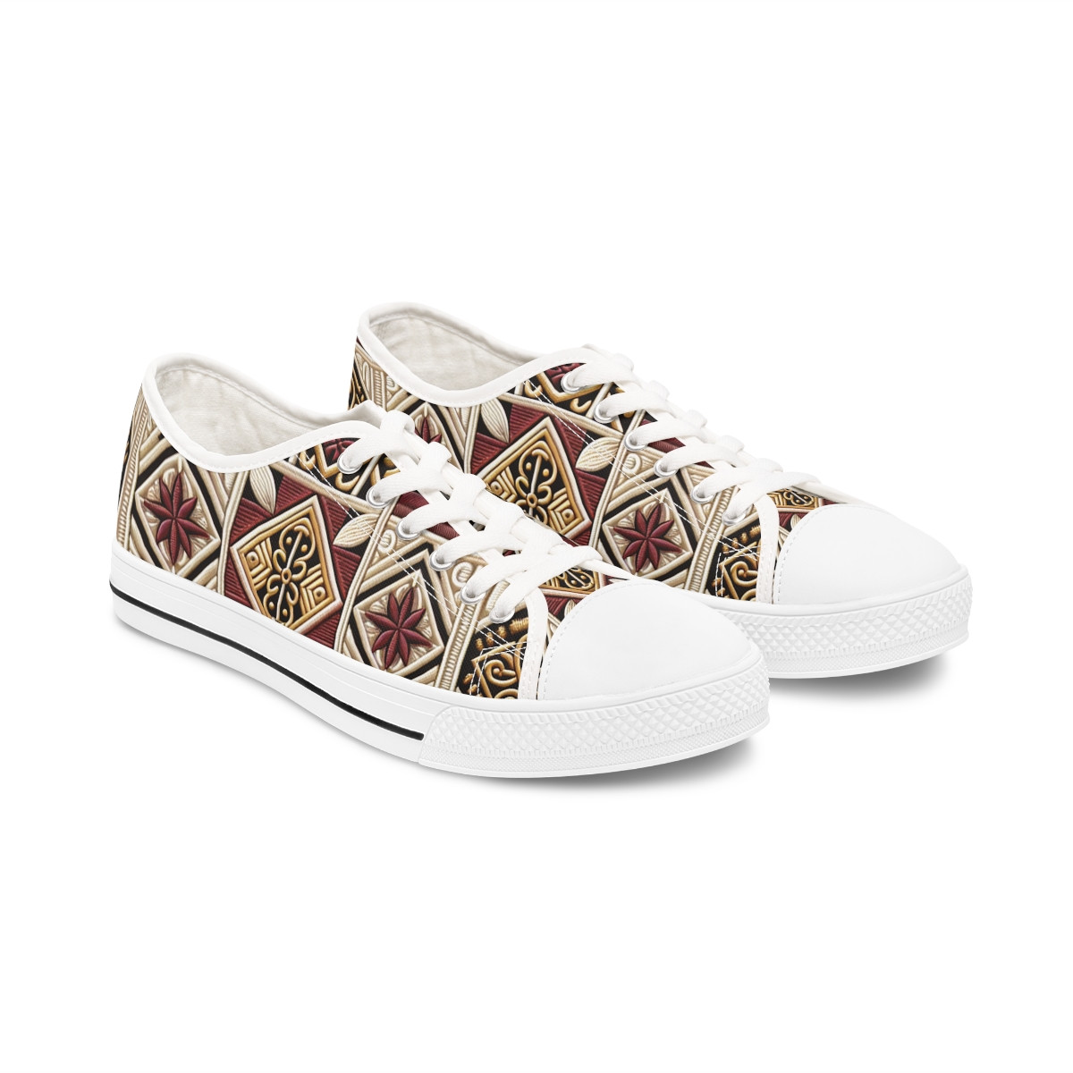 "AfroPulse Kente Kicks" - Women's Lowtop Sneakers