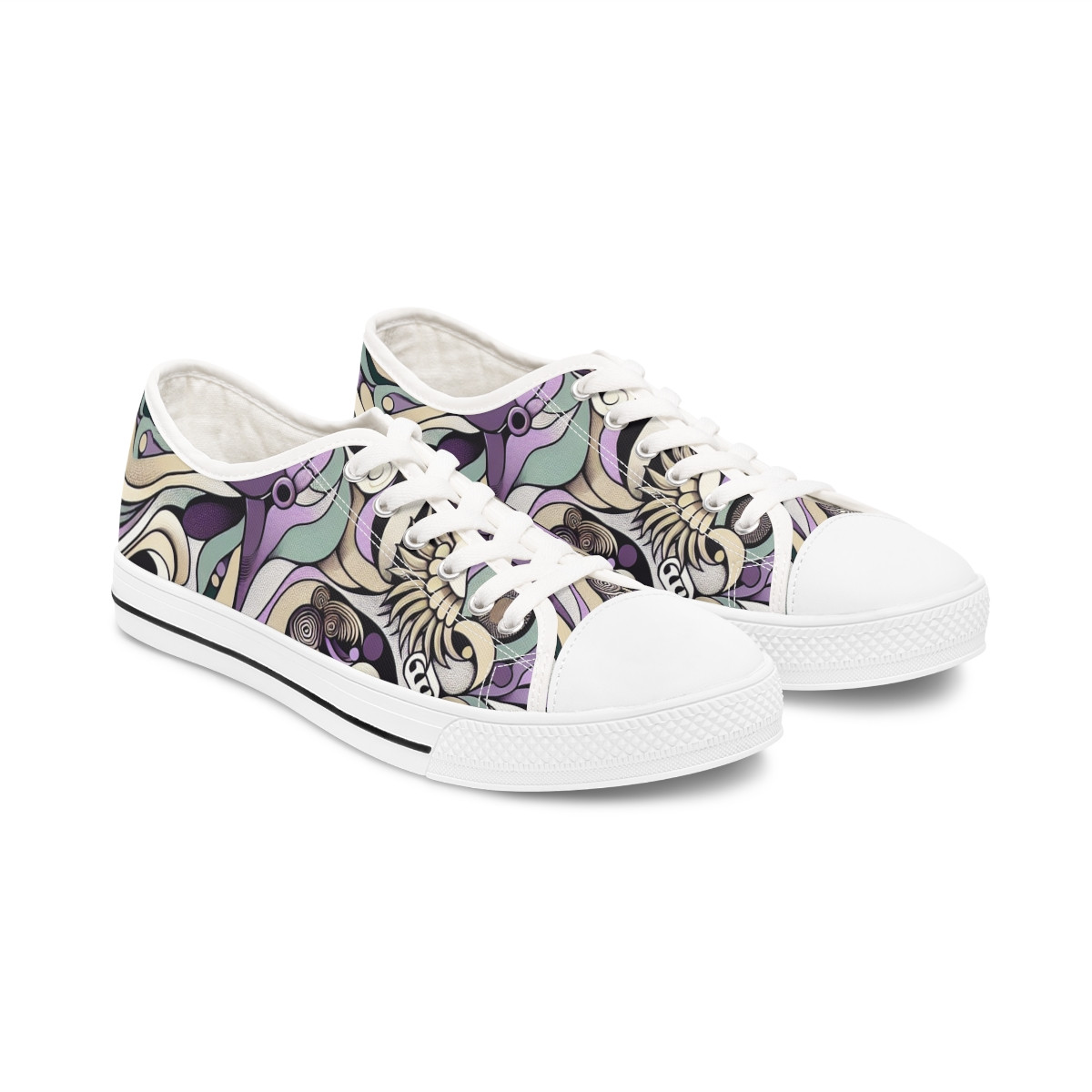 "KenteKicks: AfroFusion Footwear" - Women's Lowtop Sneakers