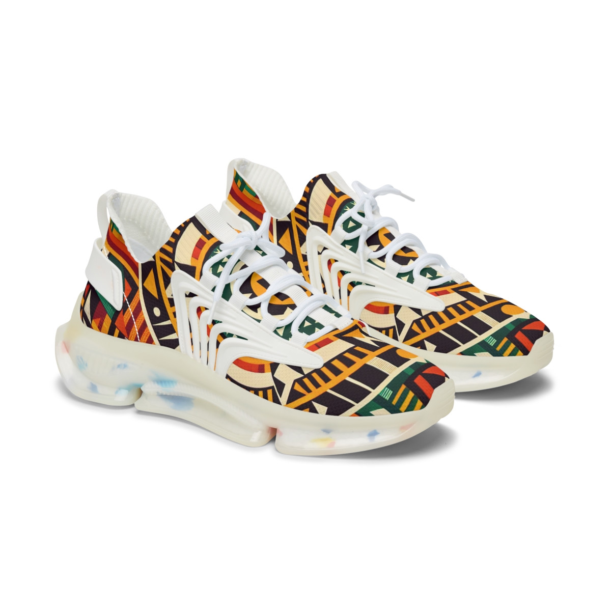 "AfroFusion Kente Kicks" - Women's Mesh Sneaker