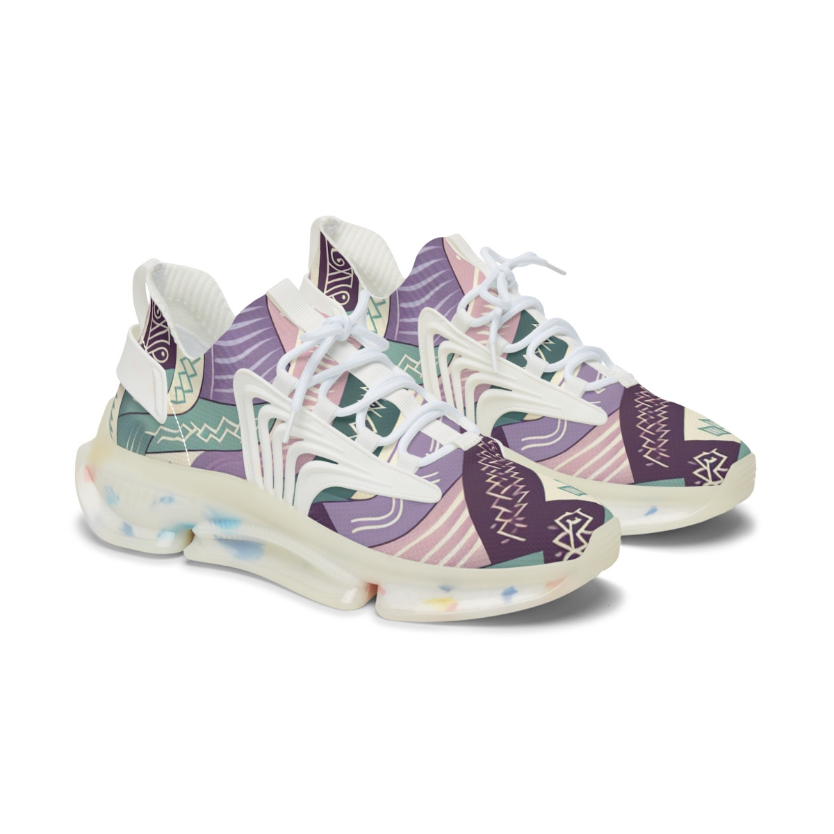 "AfroFusion Kente Kicks" - Women's Mesh Sneaker