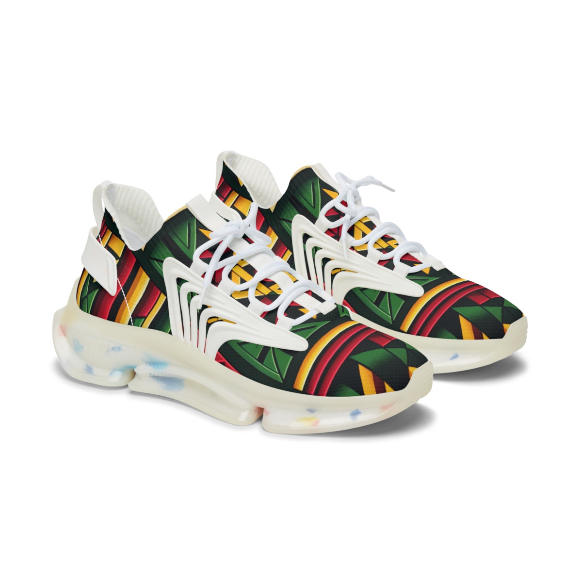 "AfroVibe Kente Kicks" - Women's Mesh Sneaker