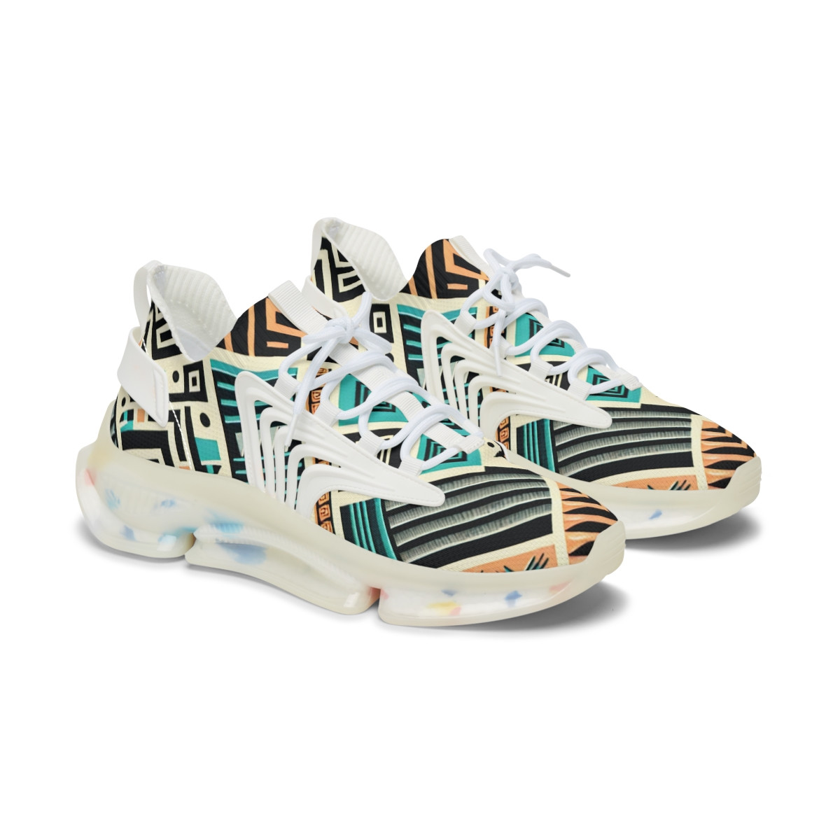 "AfroStride Kente Kicks" - Women's Mesh Sneaker