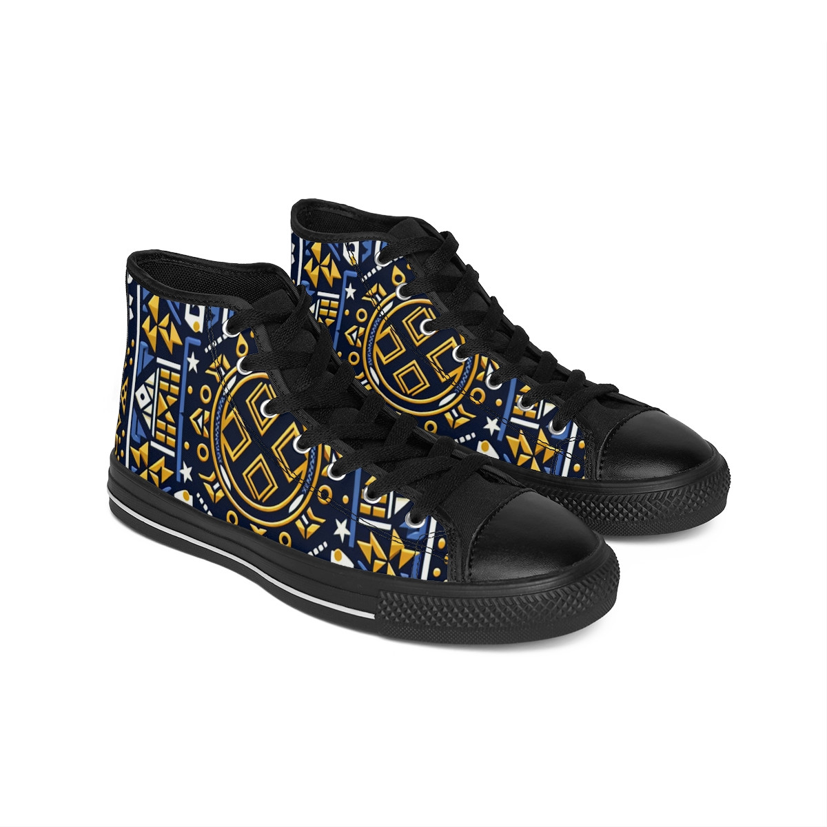 "Ashanti Groove Kente Kicks" - Men's Classic Sneakers