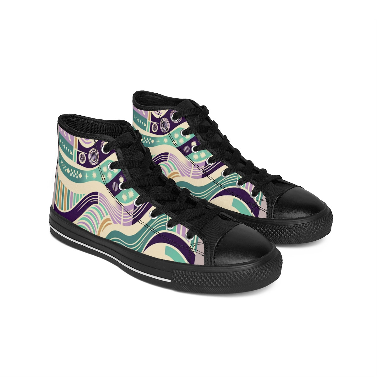 "AfroPulse Kente Kicks" - Women's Classic Sneakers