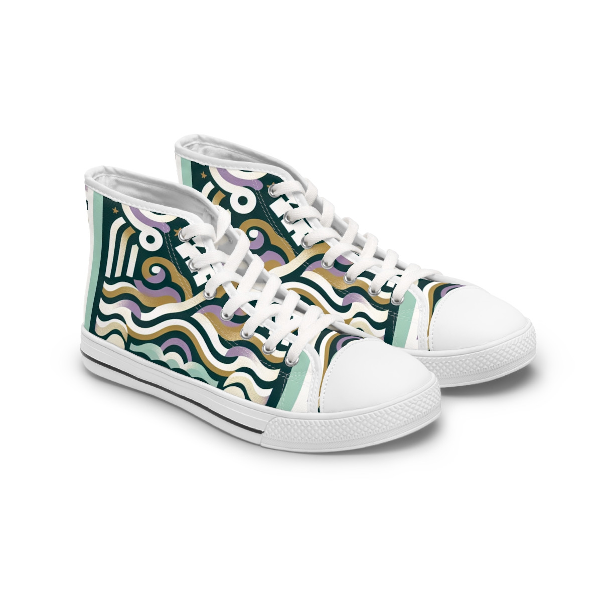 "AfroStride Kente Kicks" - Womn's High top Sneakers