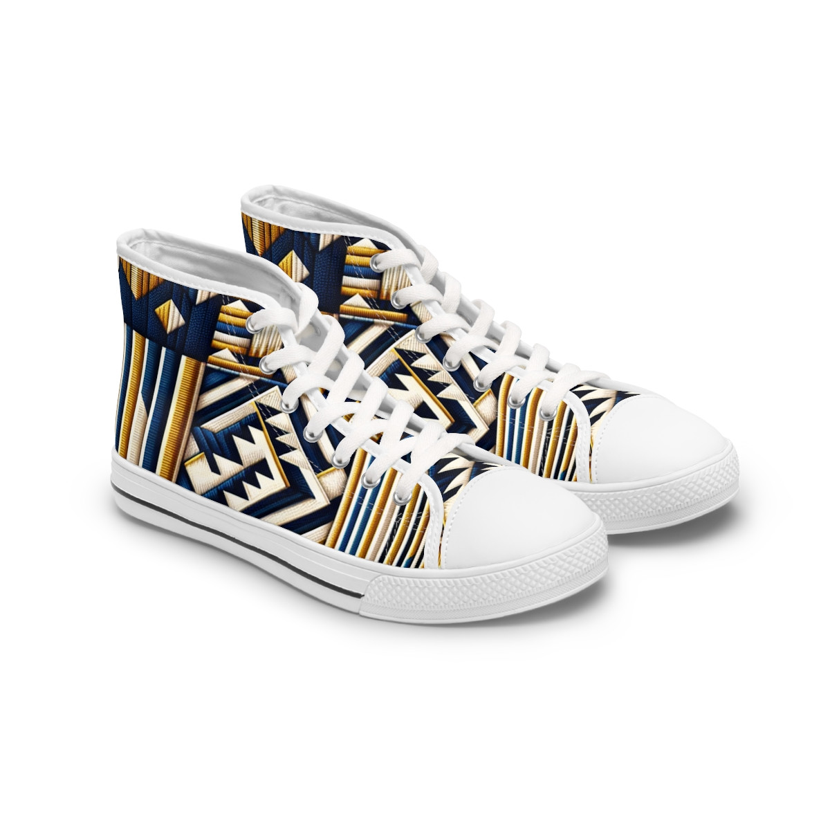 "AfroFusion Kente Kicks" - Womn's High top Sneakers